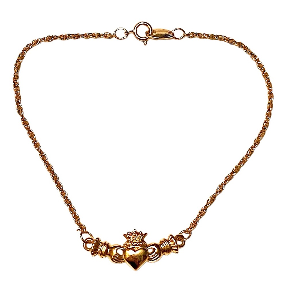 AVON Vintage Claddagh Ankle Bracelet Anklet Gold